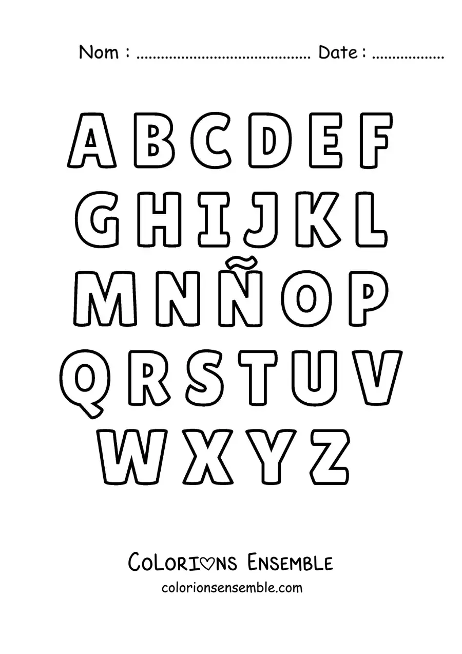Image à colorier de l’alphabet