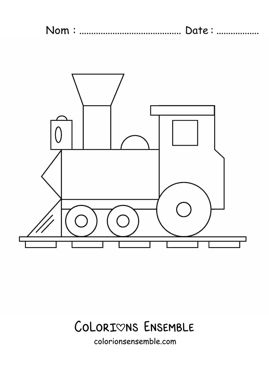 Image à colorier d'une locomotive toute simple