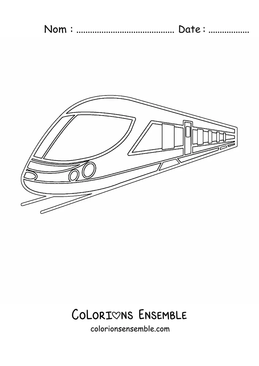 Image à colorier d'un train à grande vitesse