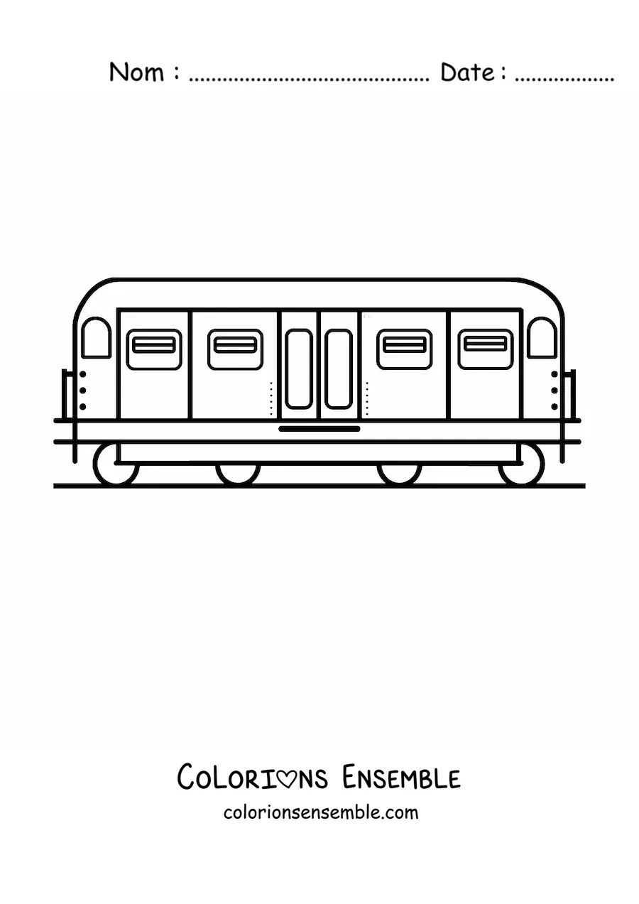 Image à colorier d'un wagon de train moderne