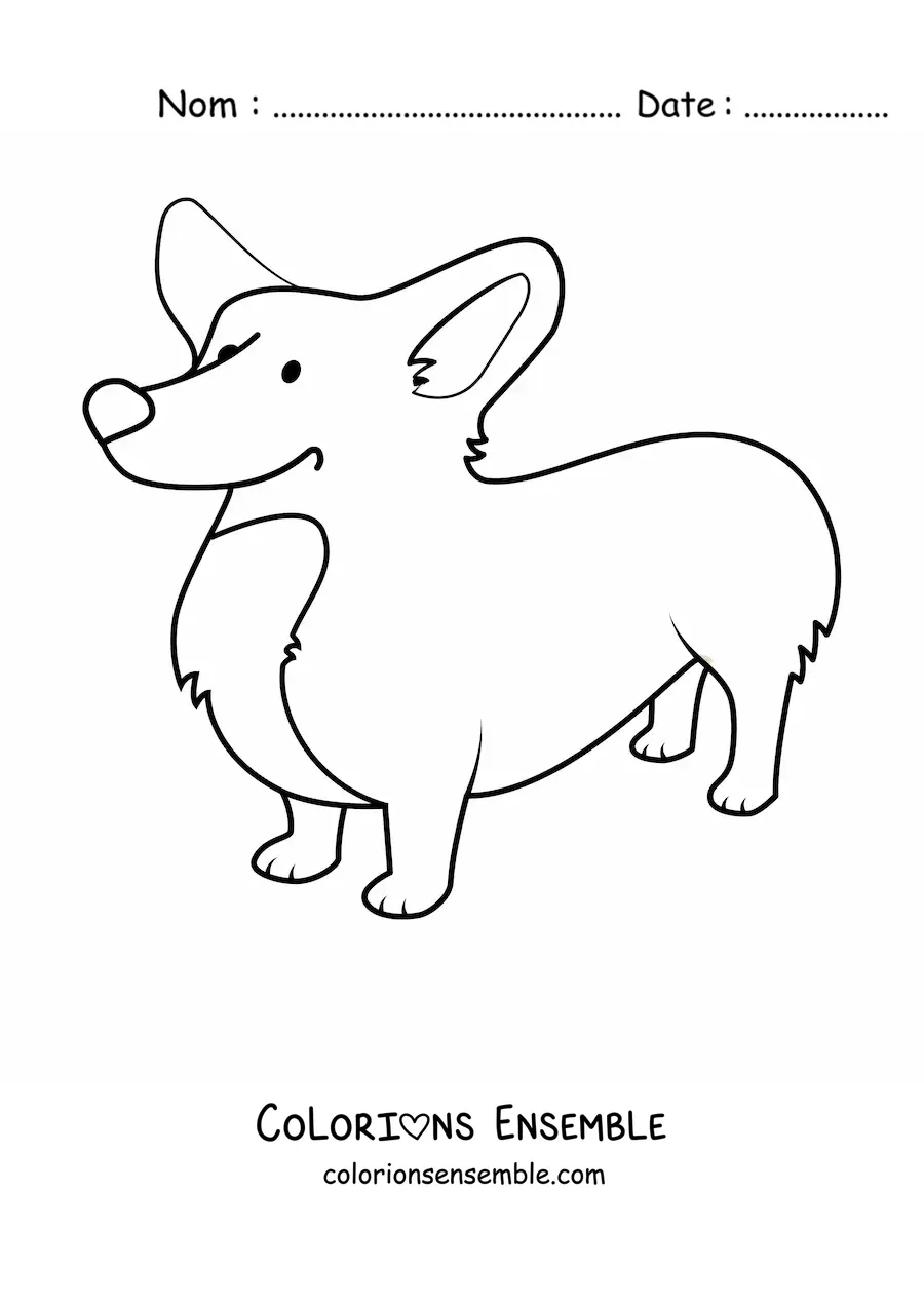 Image à colorier d’un corgi