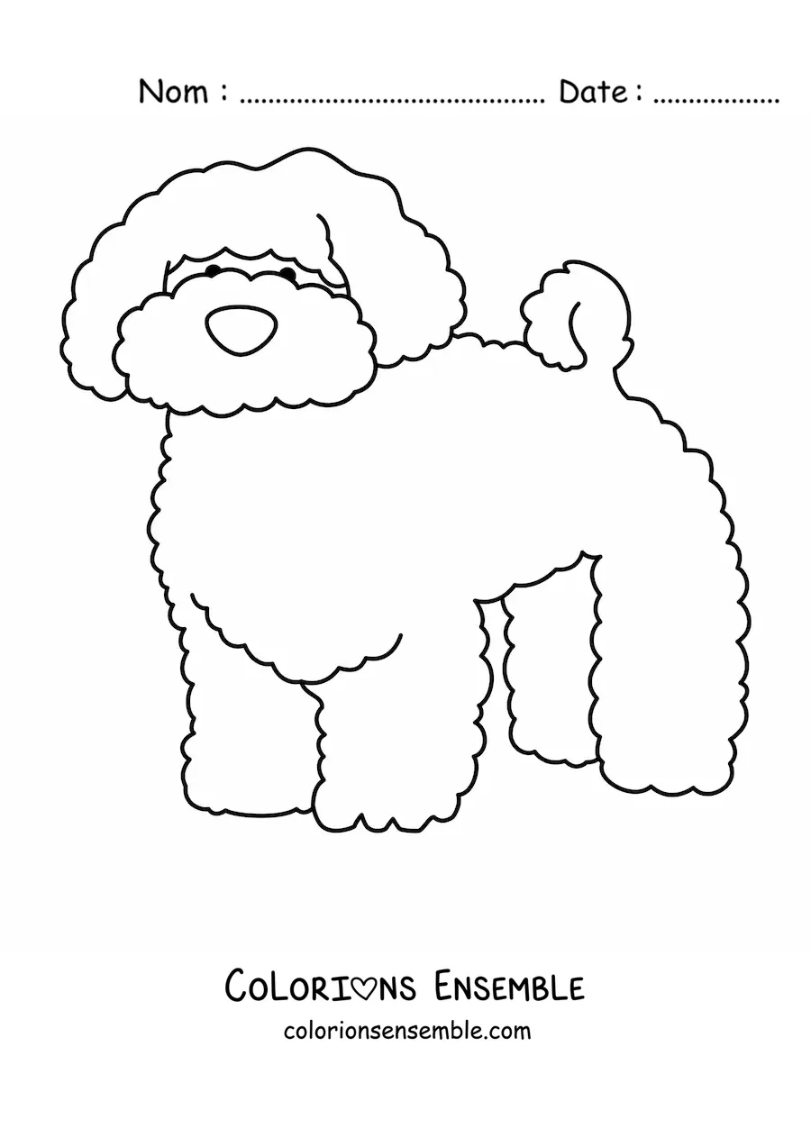 Image à colorier d’un caniche