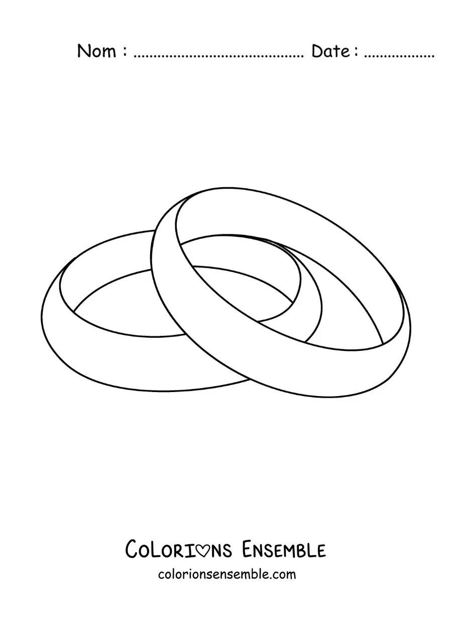 Image à colorier de deux anneaux