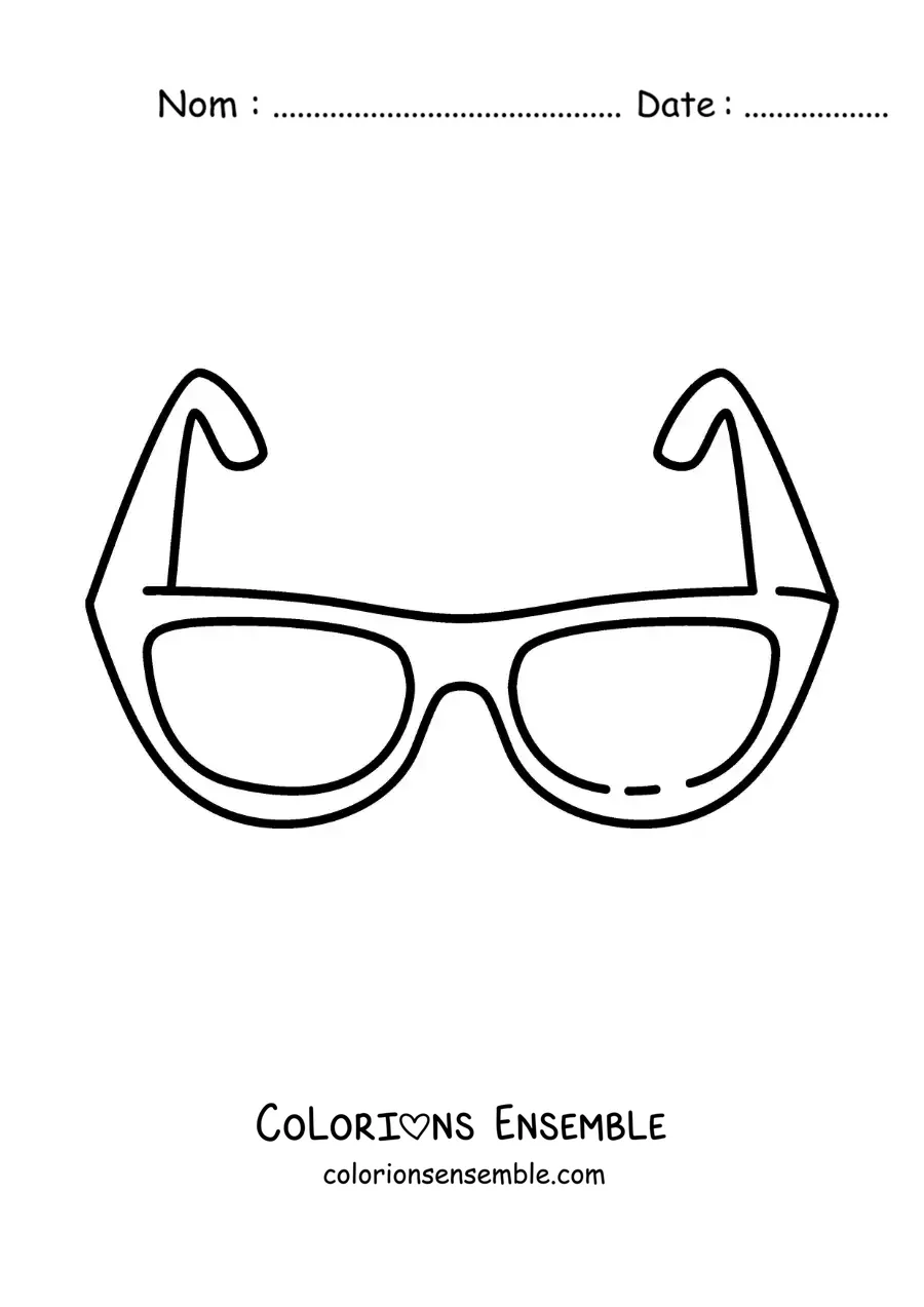 Image à colorier d'une paire de lunettes