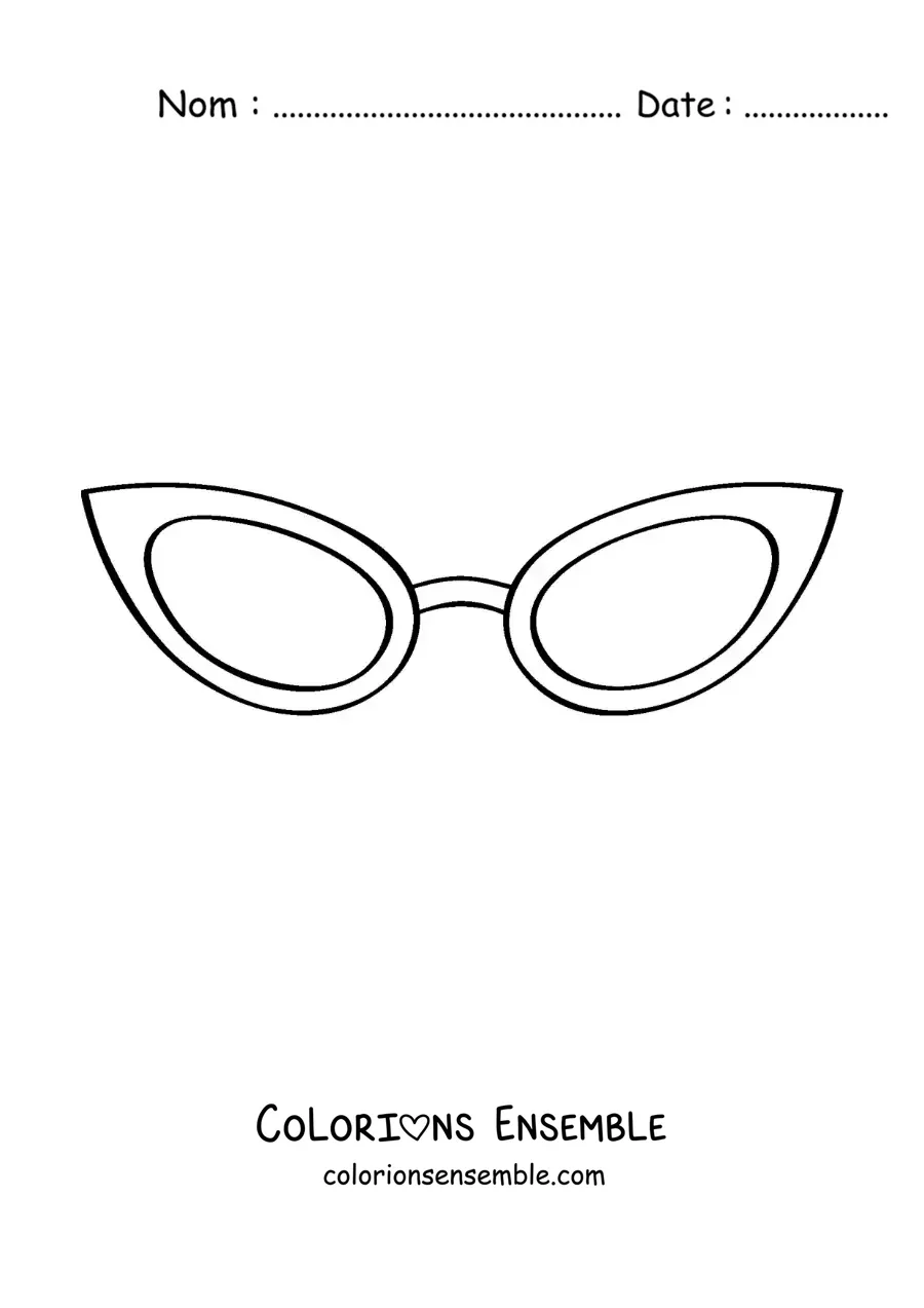 Image à colorier de lunettes tendance
