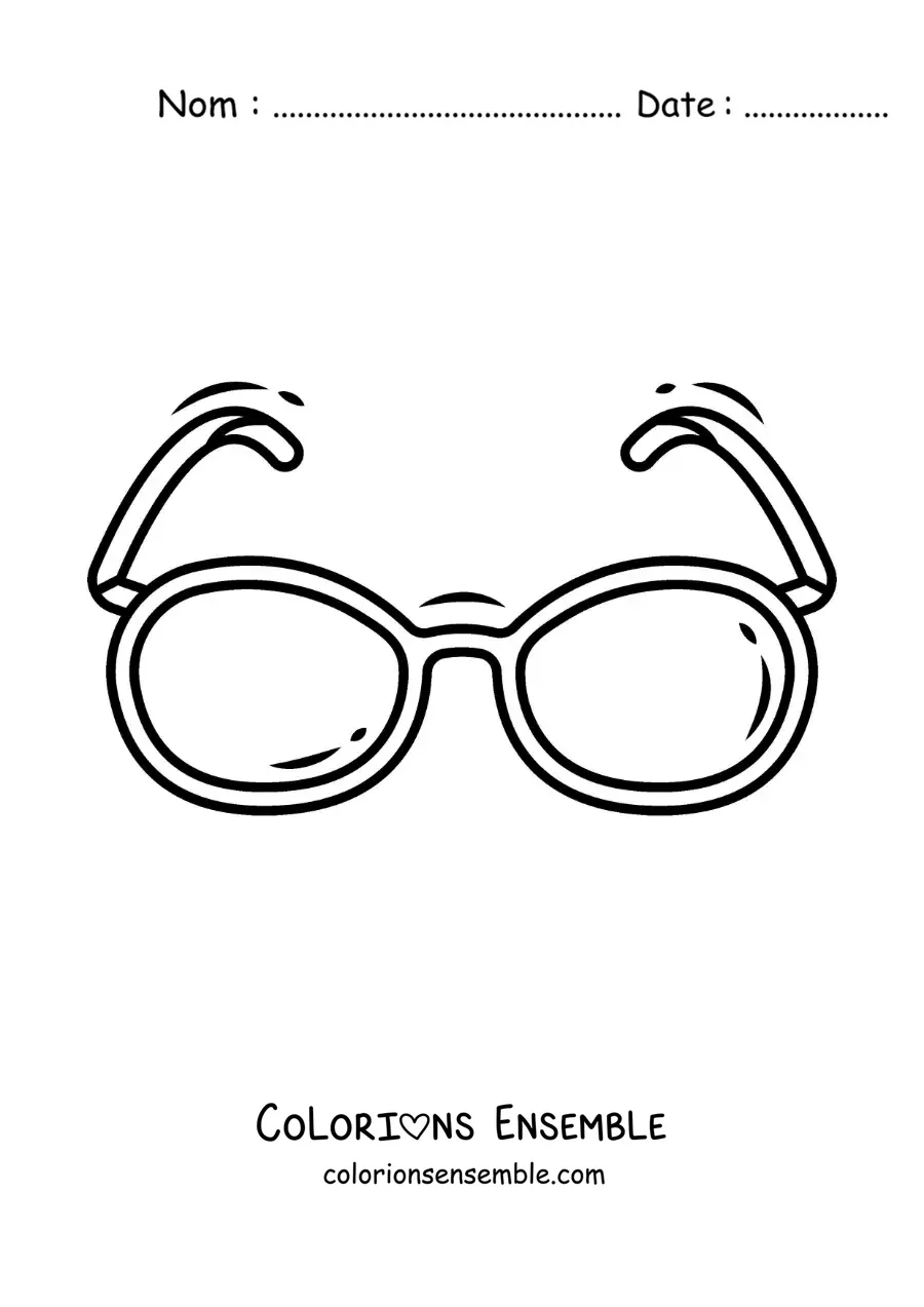 Image à colorier d'une paire de lunettes