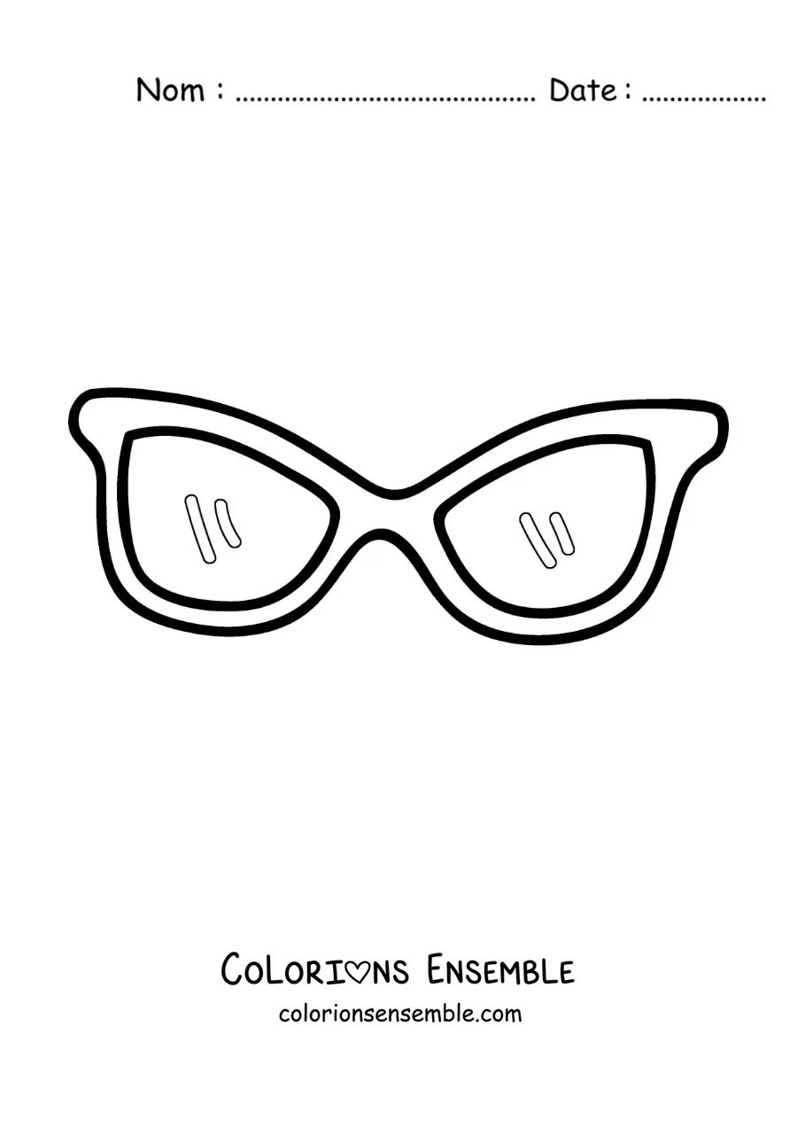 Image à colorier d'une paire de lunettes à la mode