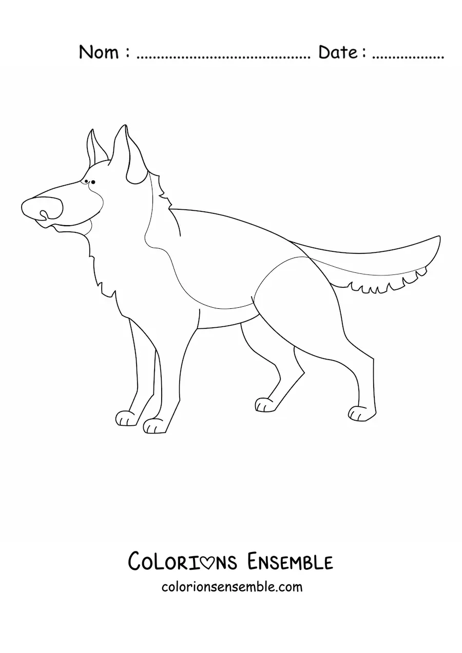Image à colorier d’un berger allemand