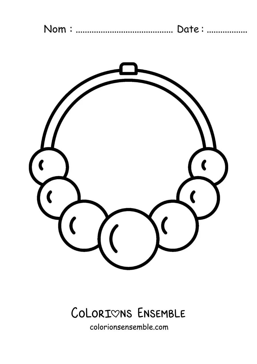 Image à colorier d'un collier de perles