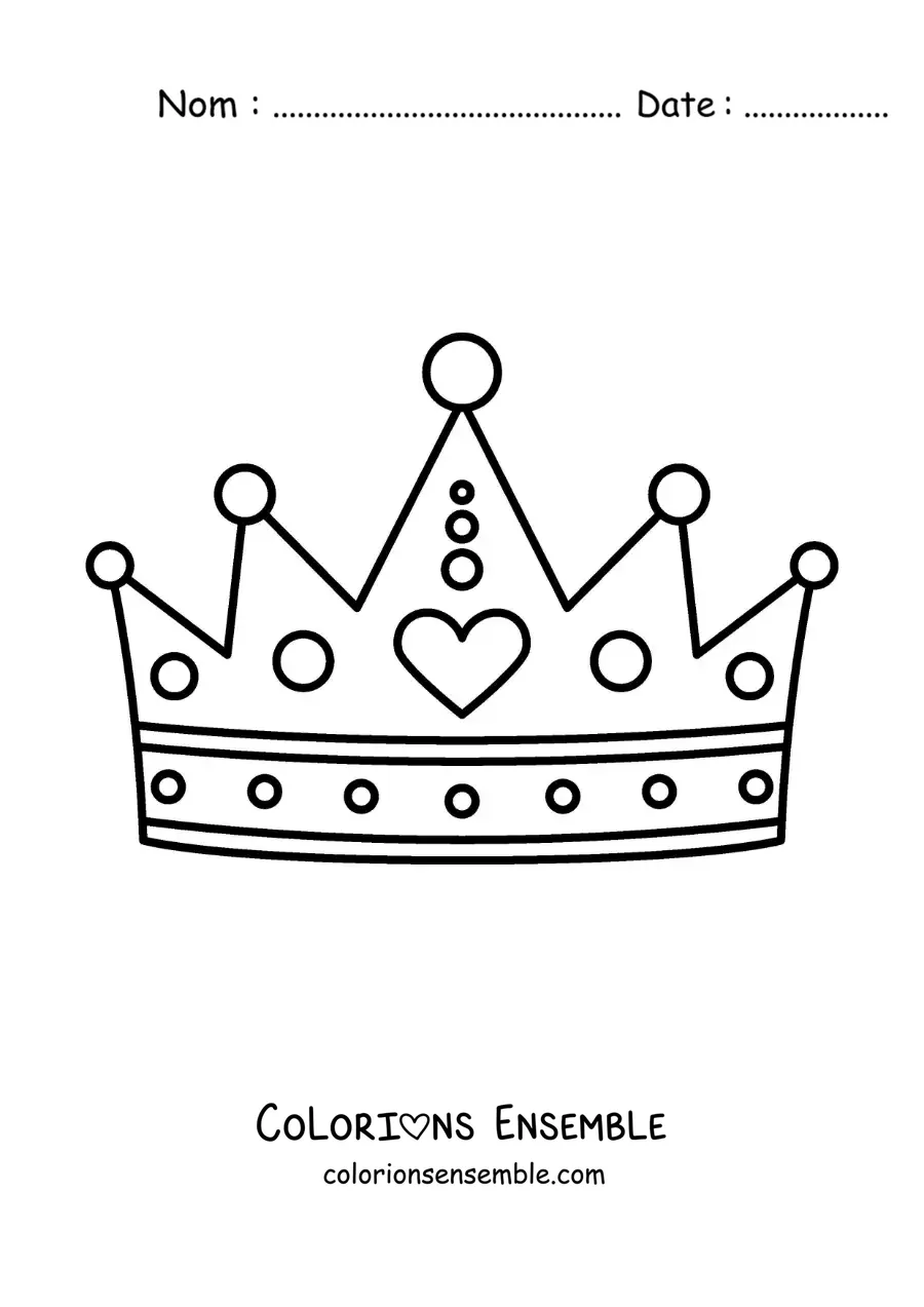 Image à colorier d'une couronne de princesse