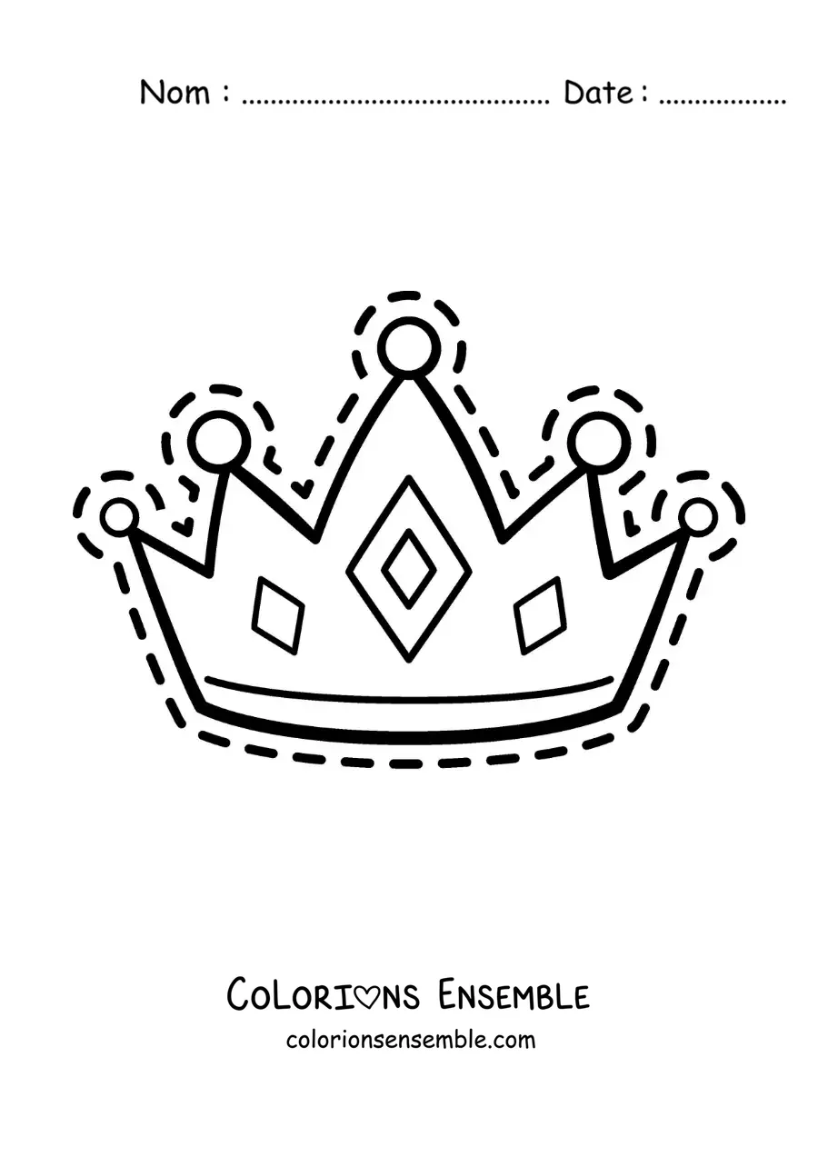 Image à colorier d'une couronne de reine