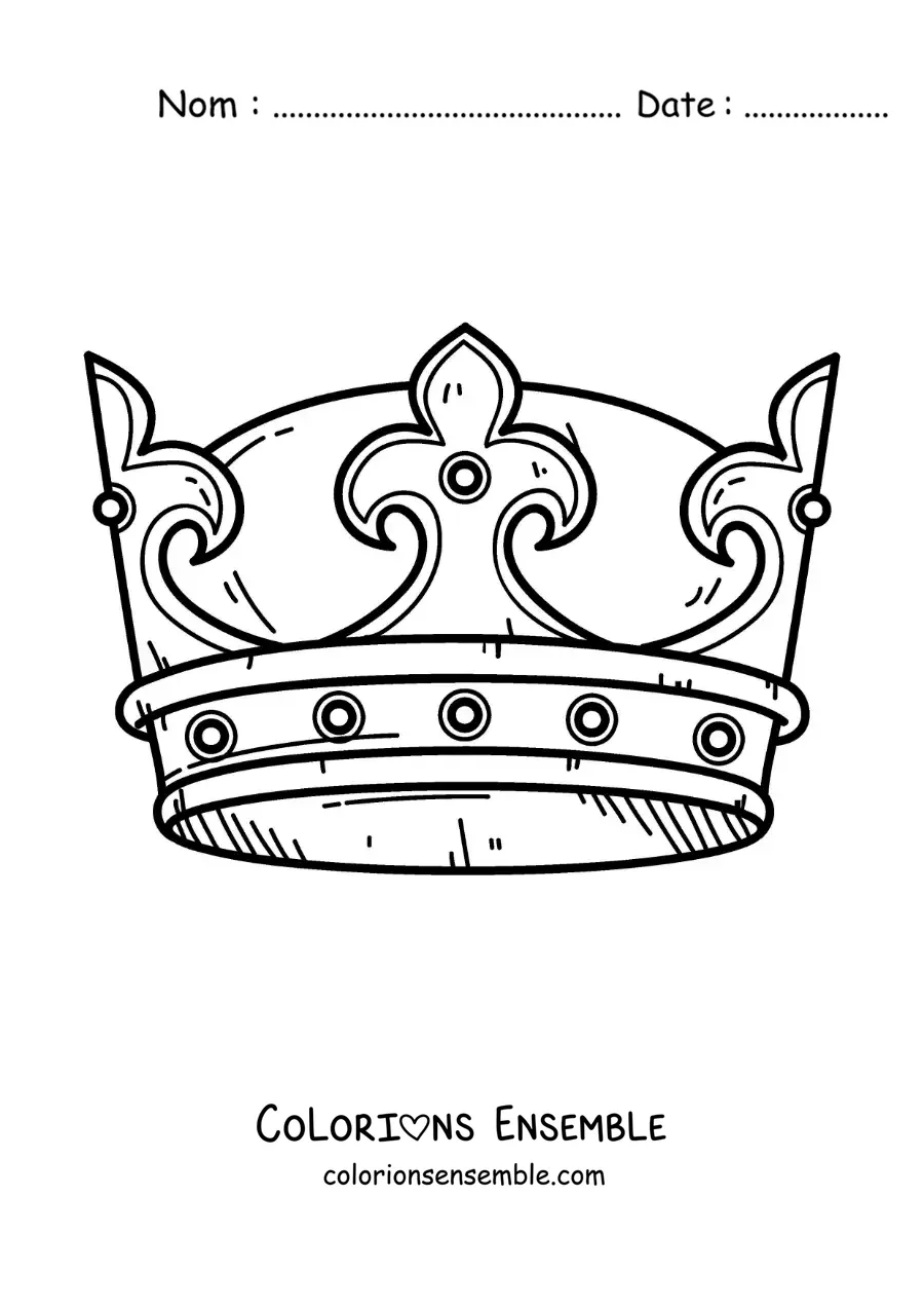 Image à colorier d'une couronne de roi