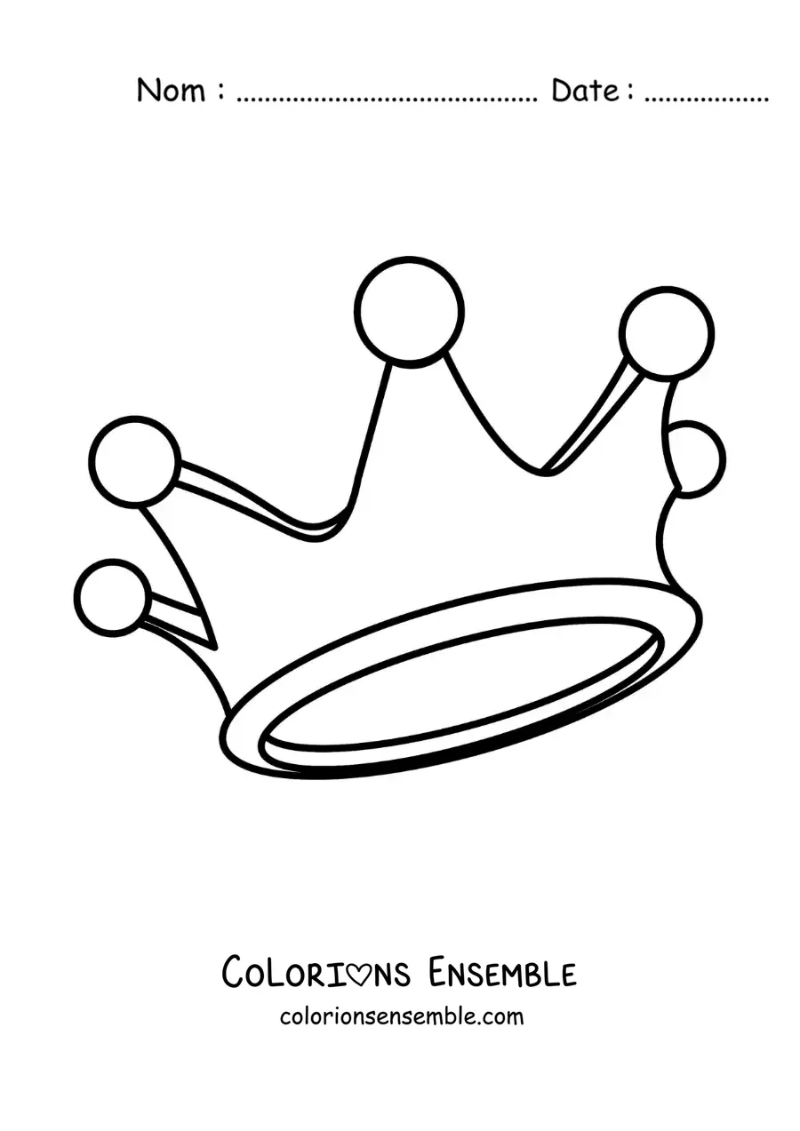 Image à colorier d'une couronne facile