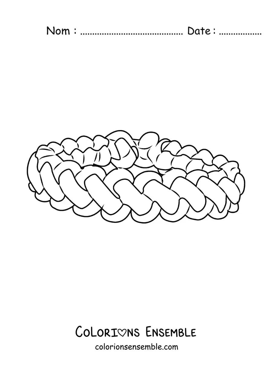 Image à colorier d'un bracelet à noeuds
