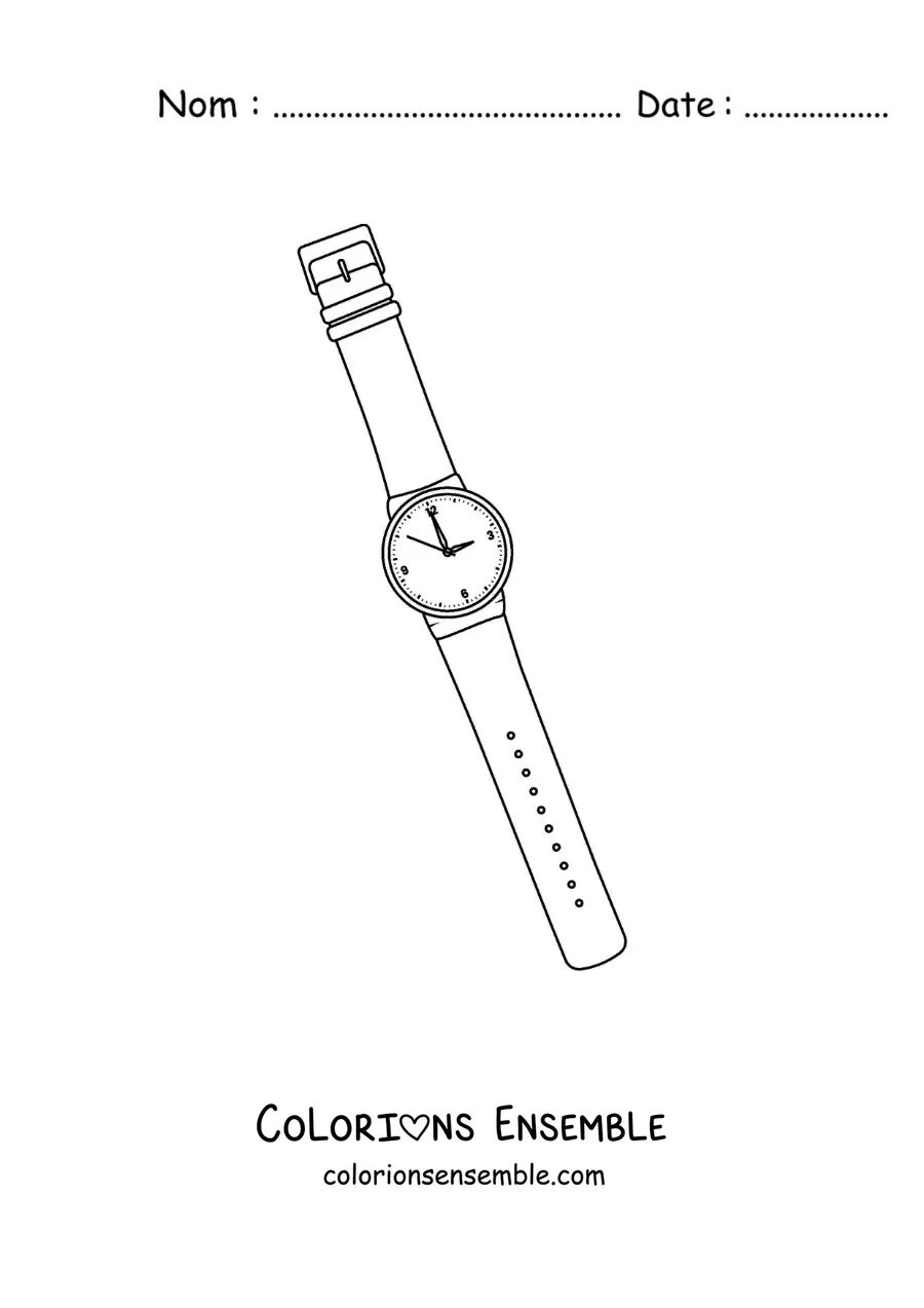 Image à colorier d'une montre-bracelet
