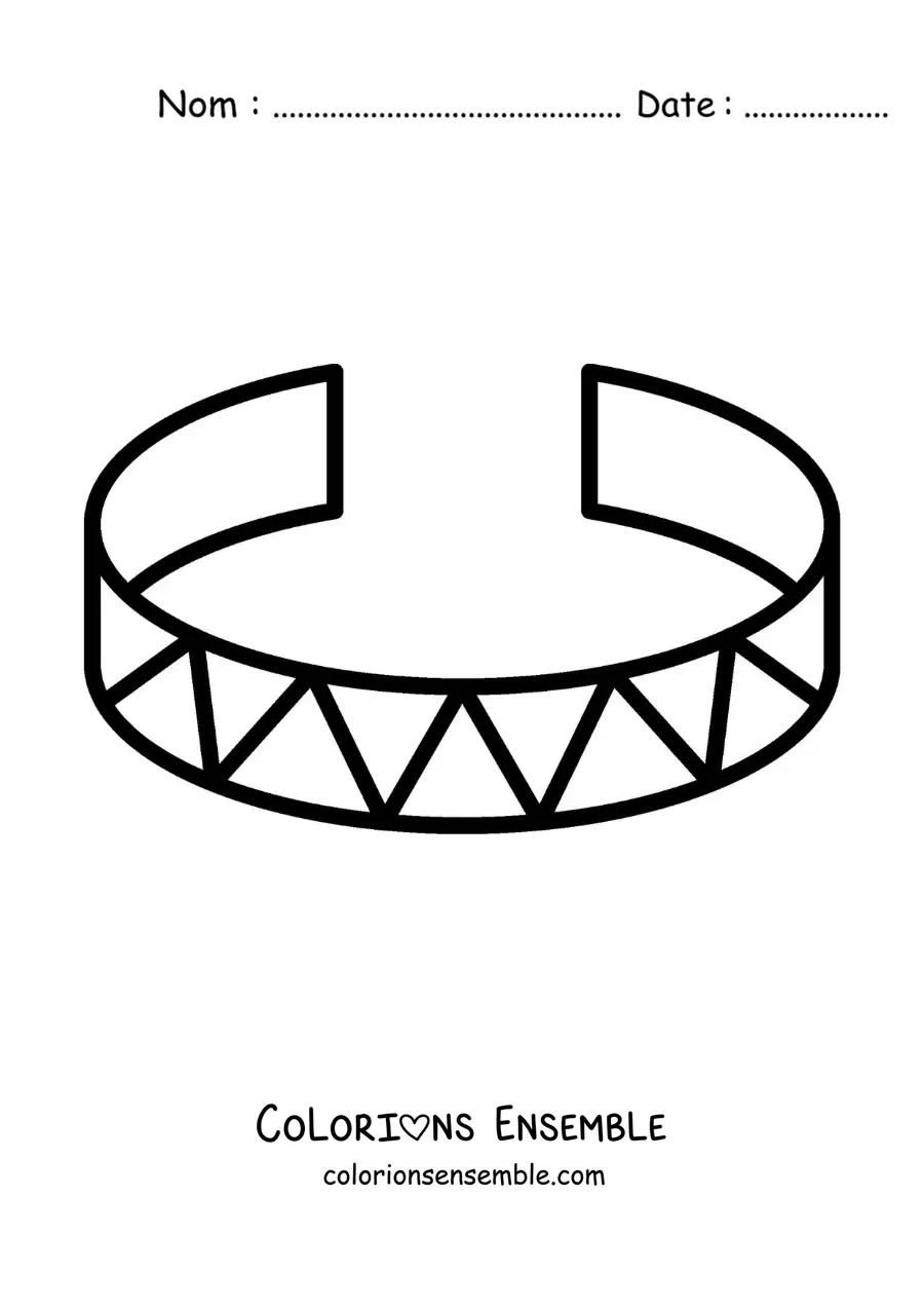 Image à colorier d'un bracelet rigide