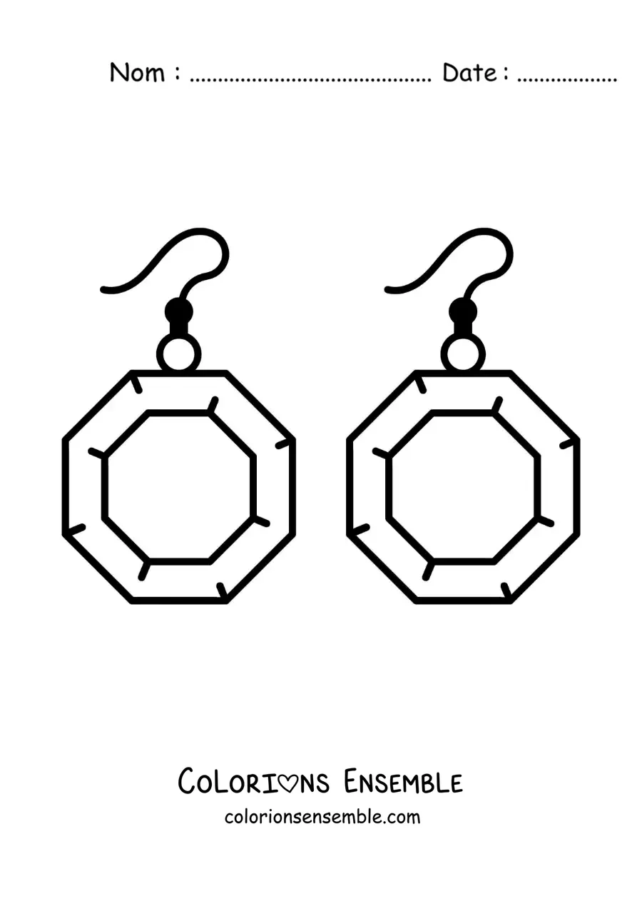 Image à colorier de grandes boucles d'oreilles