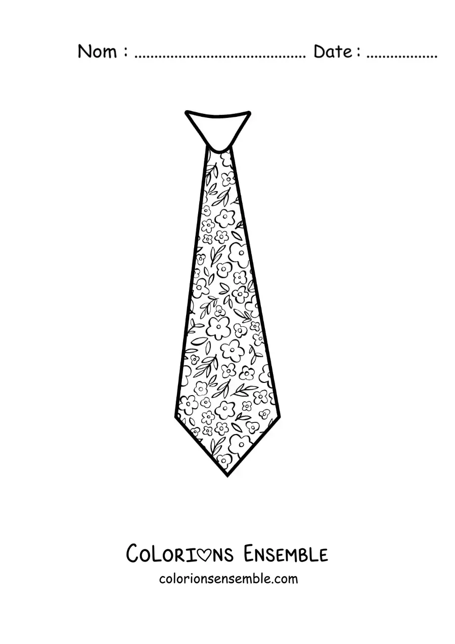 Image à colorier d'une grande cravate