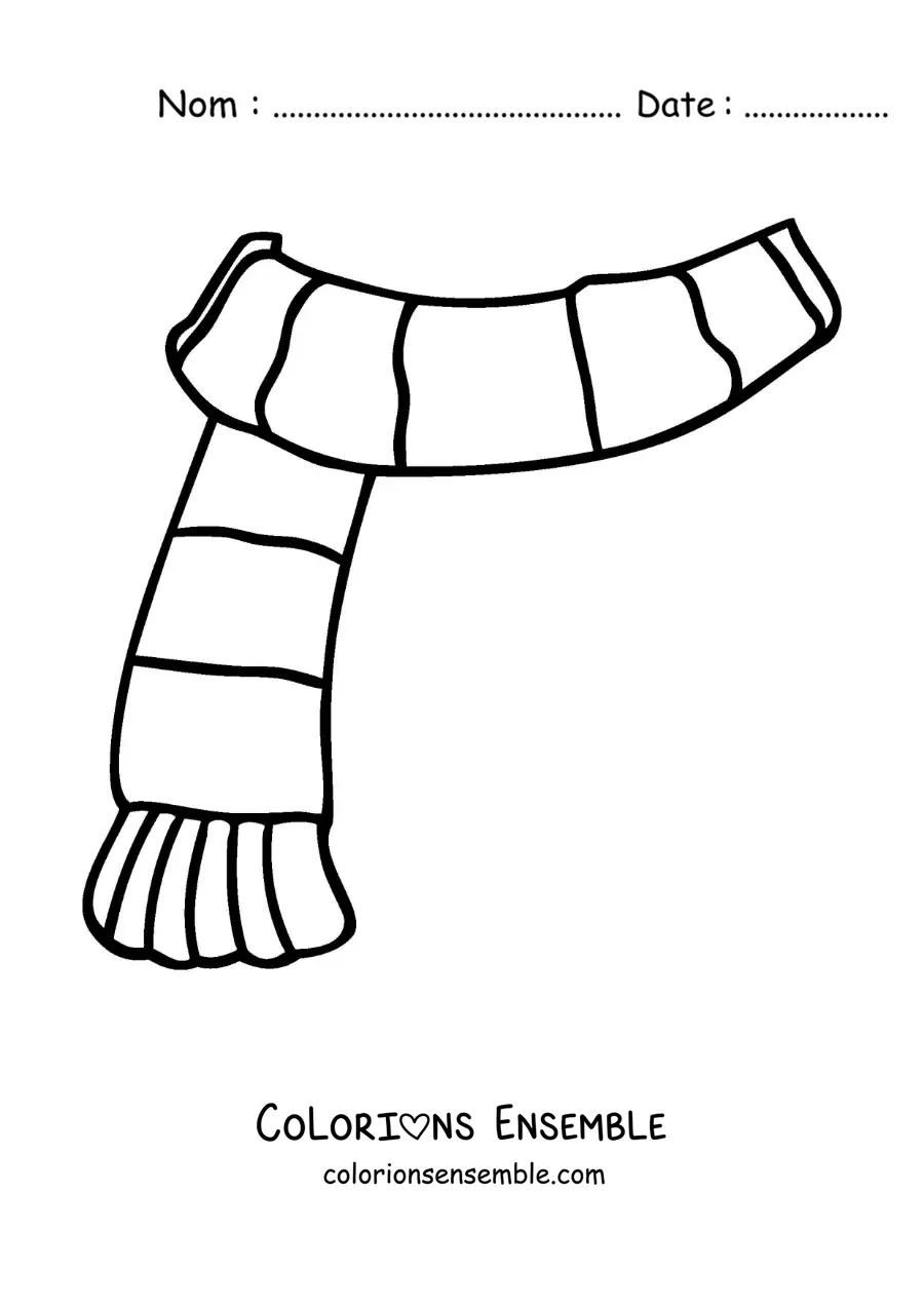 Image à colorier d'une écharpe à rayures