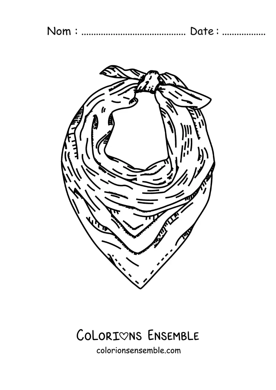 Image à colorier d'une écharpe triangulaire
