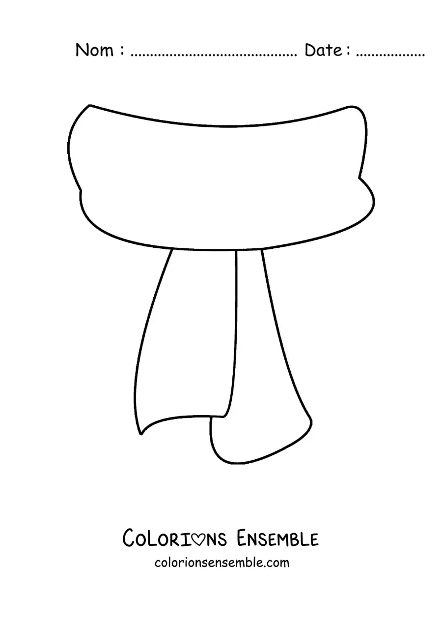 Image à colorier d'une écharpe longue