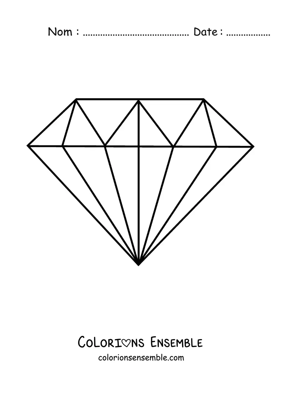 Image à colorier d'un emoji de diamant