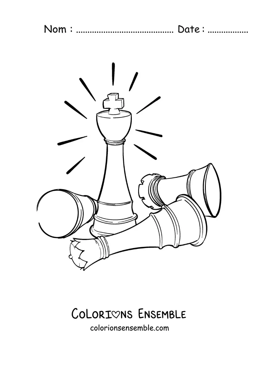 Image à colorier d'un jeu d'échecs