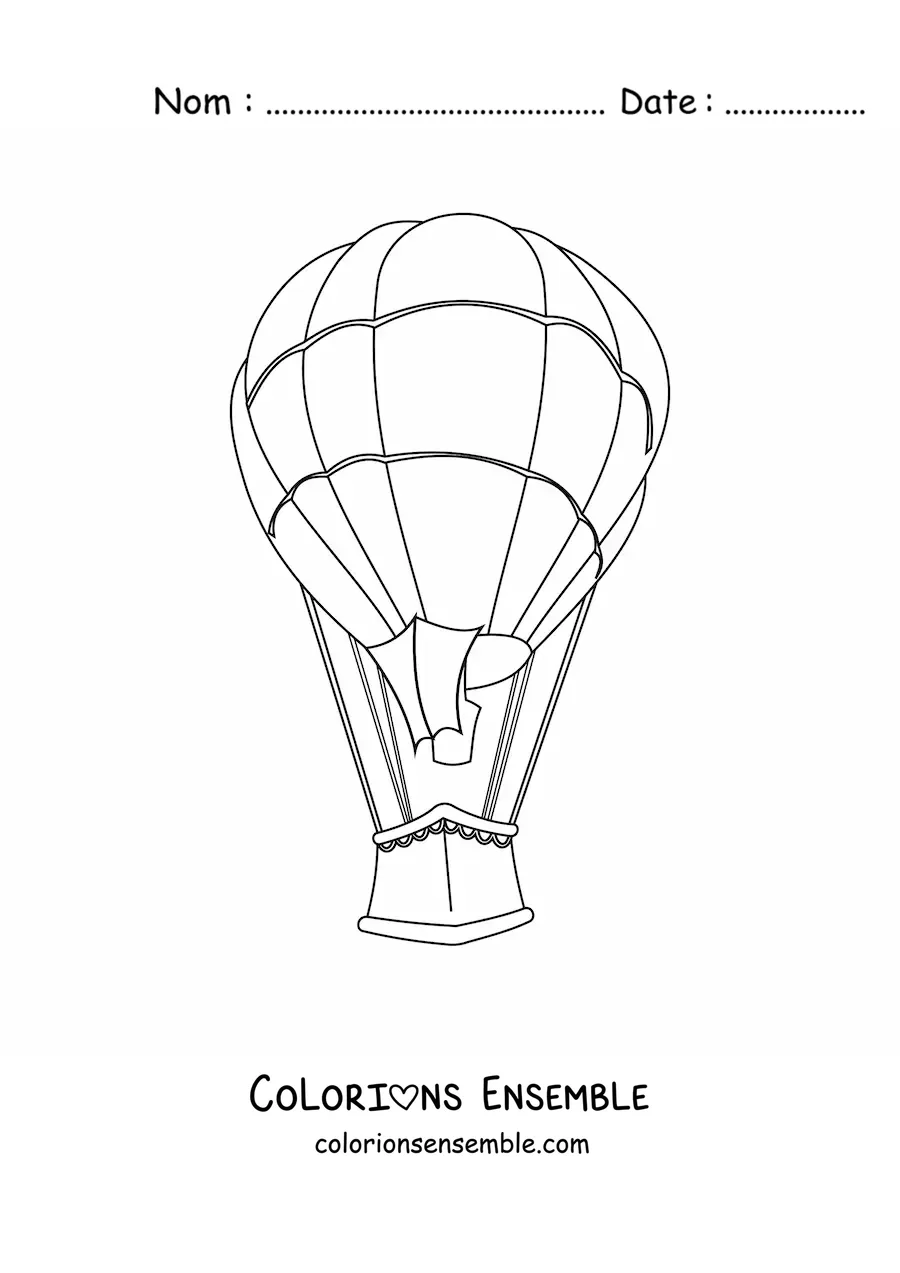 Image à colorier d’une montgolfière