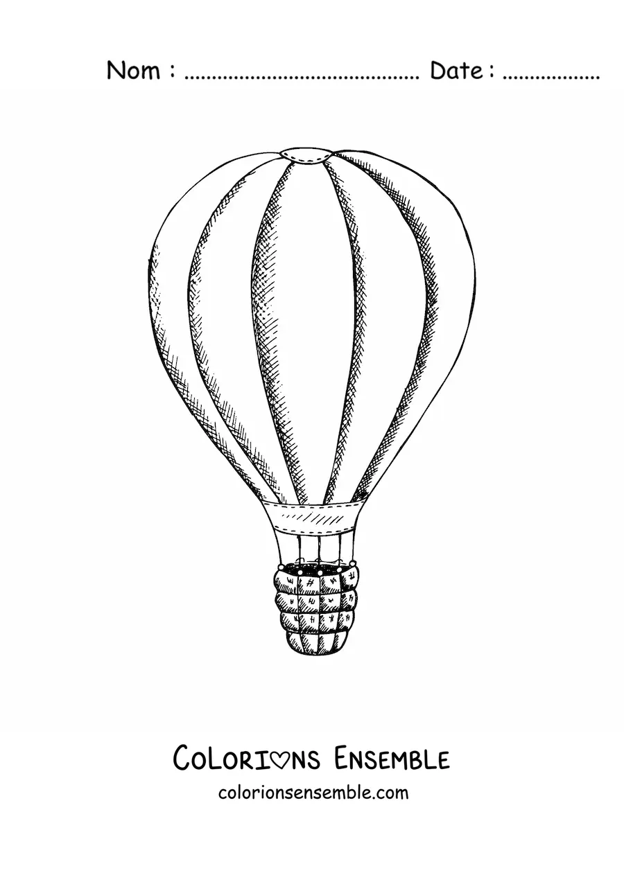 Image à colorier d’une montgolfière simple