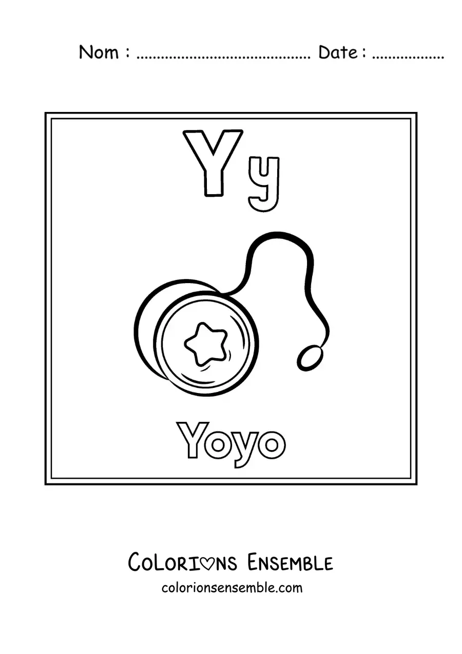 Image à colorier du Y comme yoyo