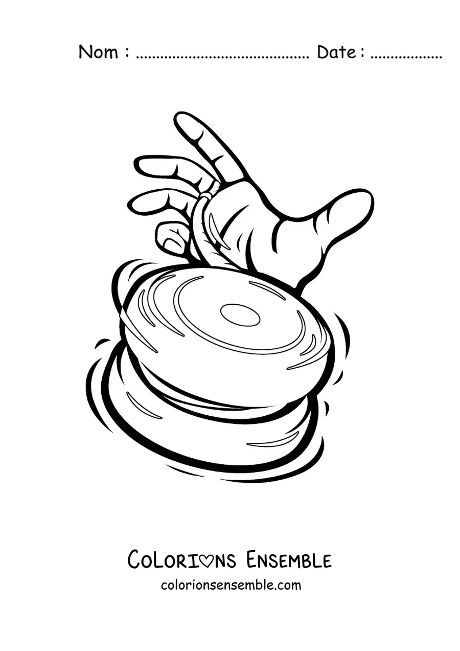 Image à colorier du jeu traditionnel du yoyo