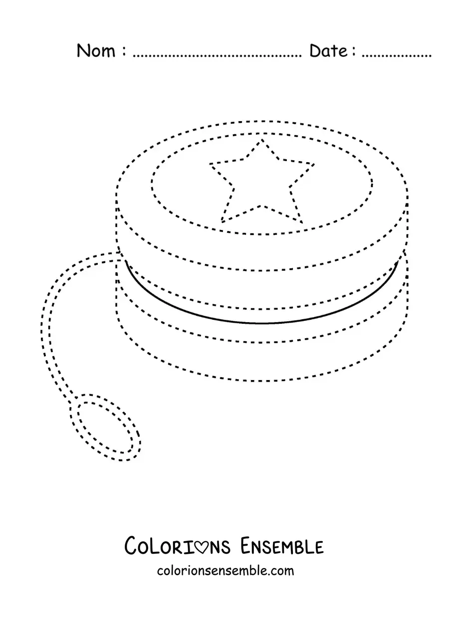 Image à colorier d’un yoyo à tracer
