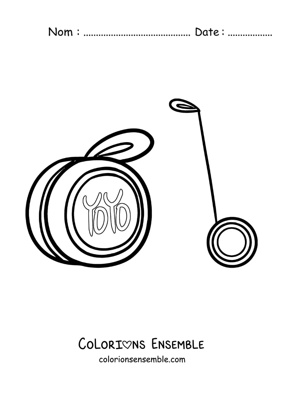 Image à colorier d’un yoyo facile