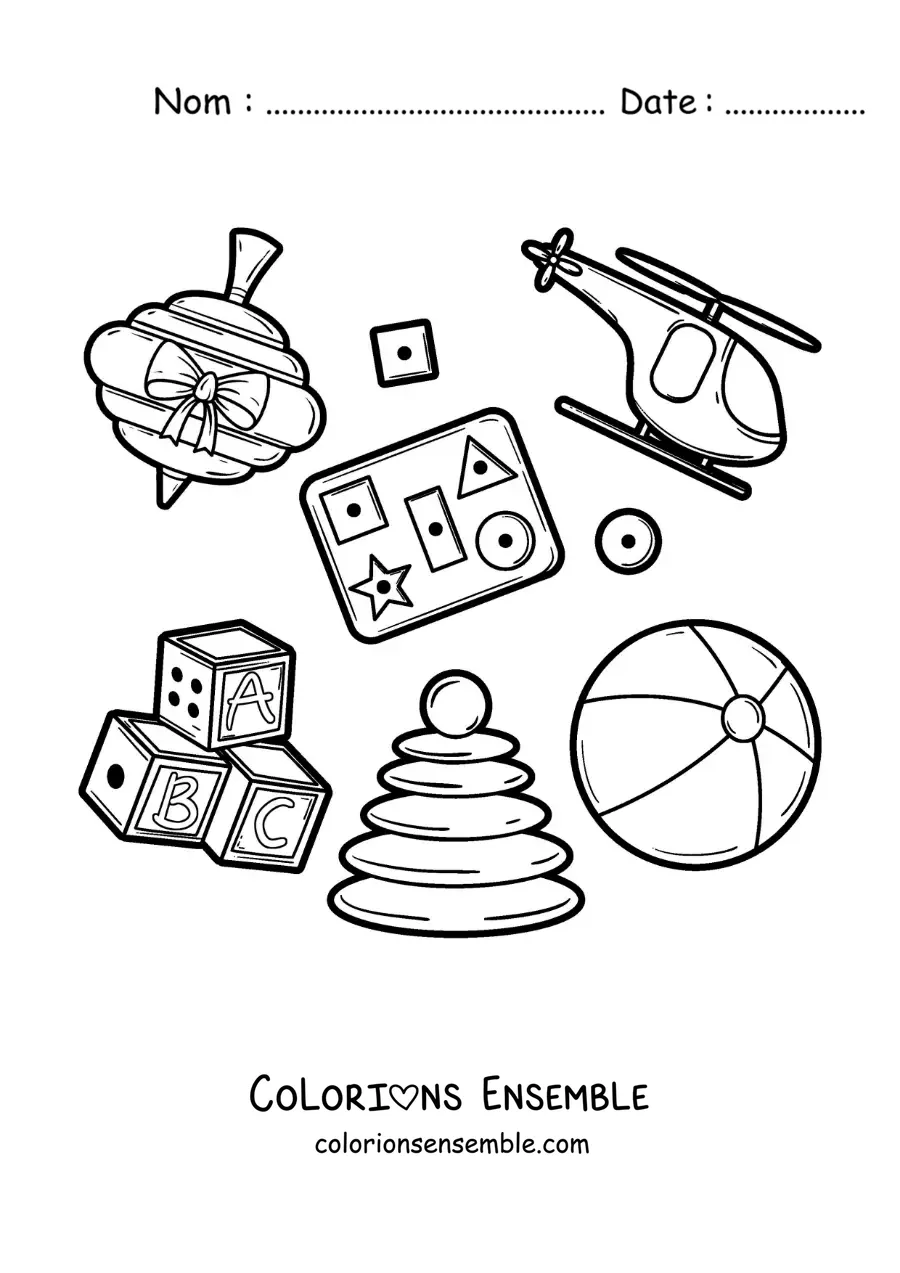 Image à colorier de jouets traditionnels