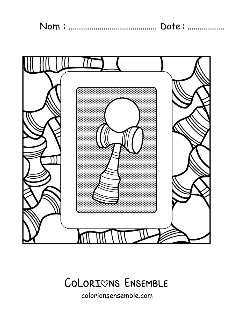 Image à colorier d’un kendama