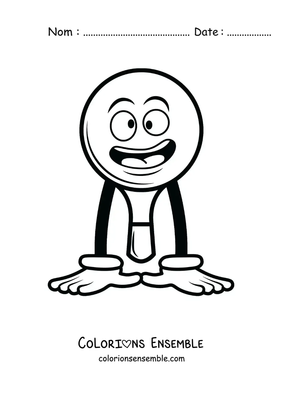 Image à colorier d’une raquette de ping-pong animée