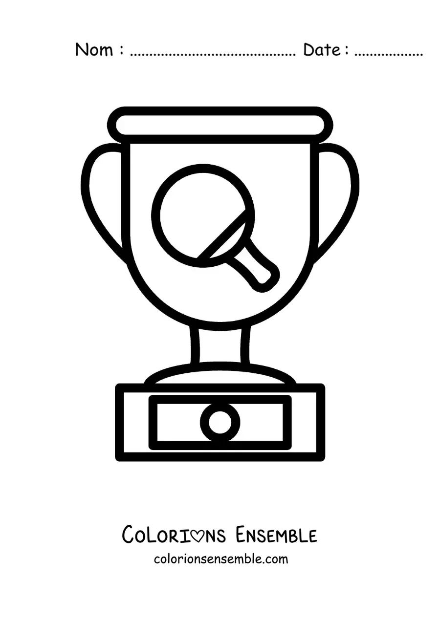 Image à colorier d’un trophée de ping-pong