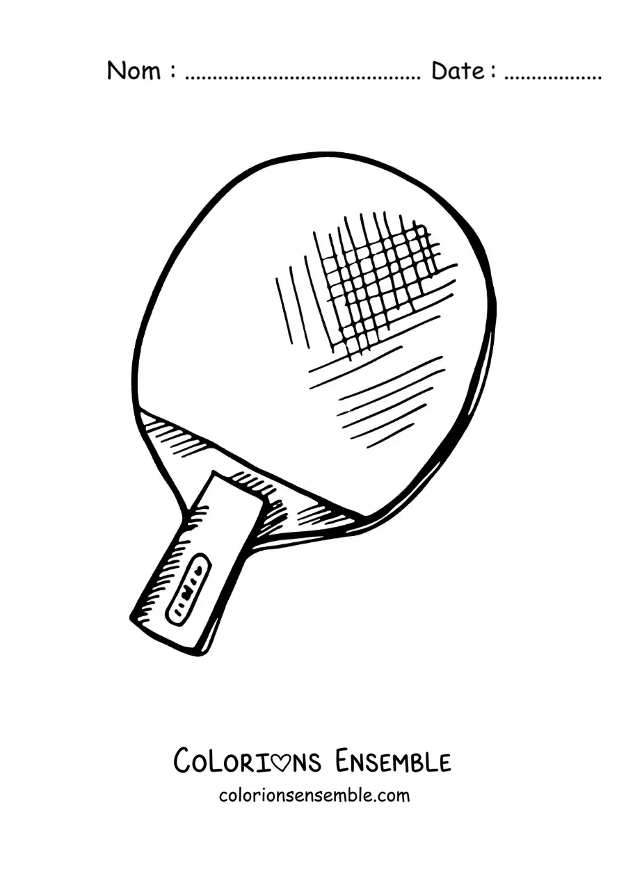 Image à colorier d’une raquette de tennis de table