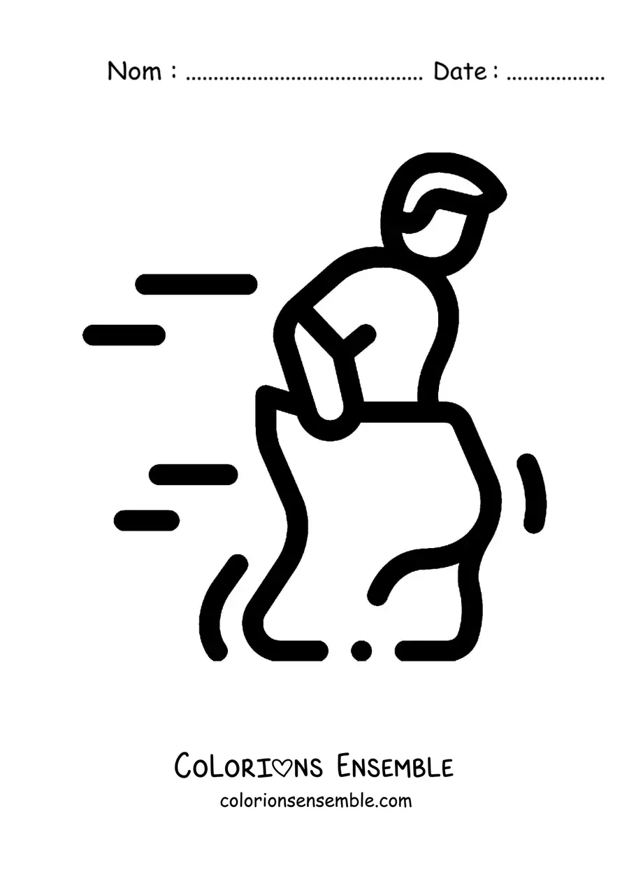 Image à colorier d’un émoji de course en sac