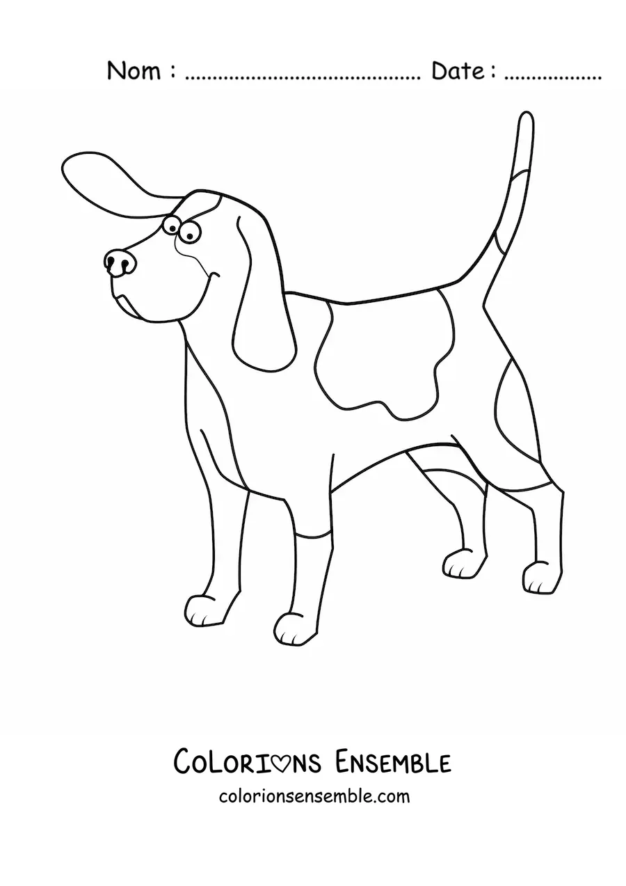 Image à colorier d’un basset hound