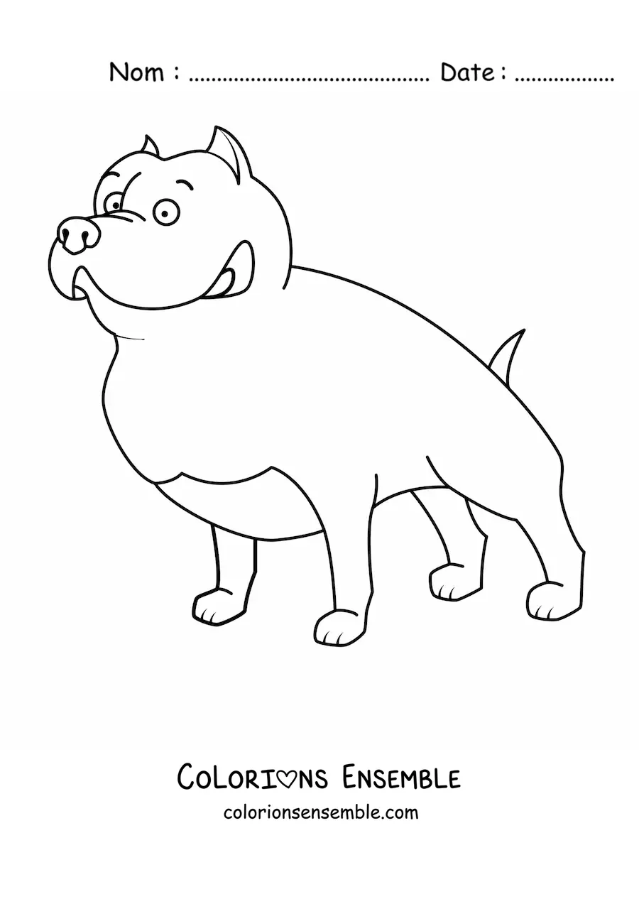 Image à colorier d’un pitbull