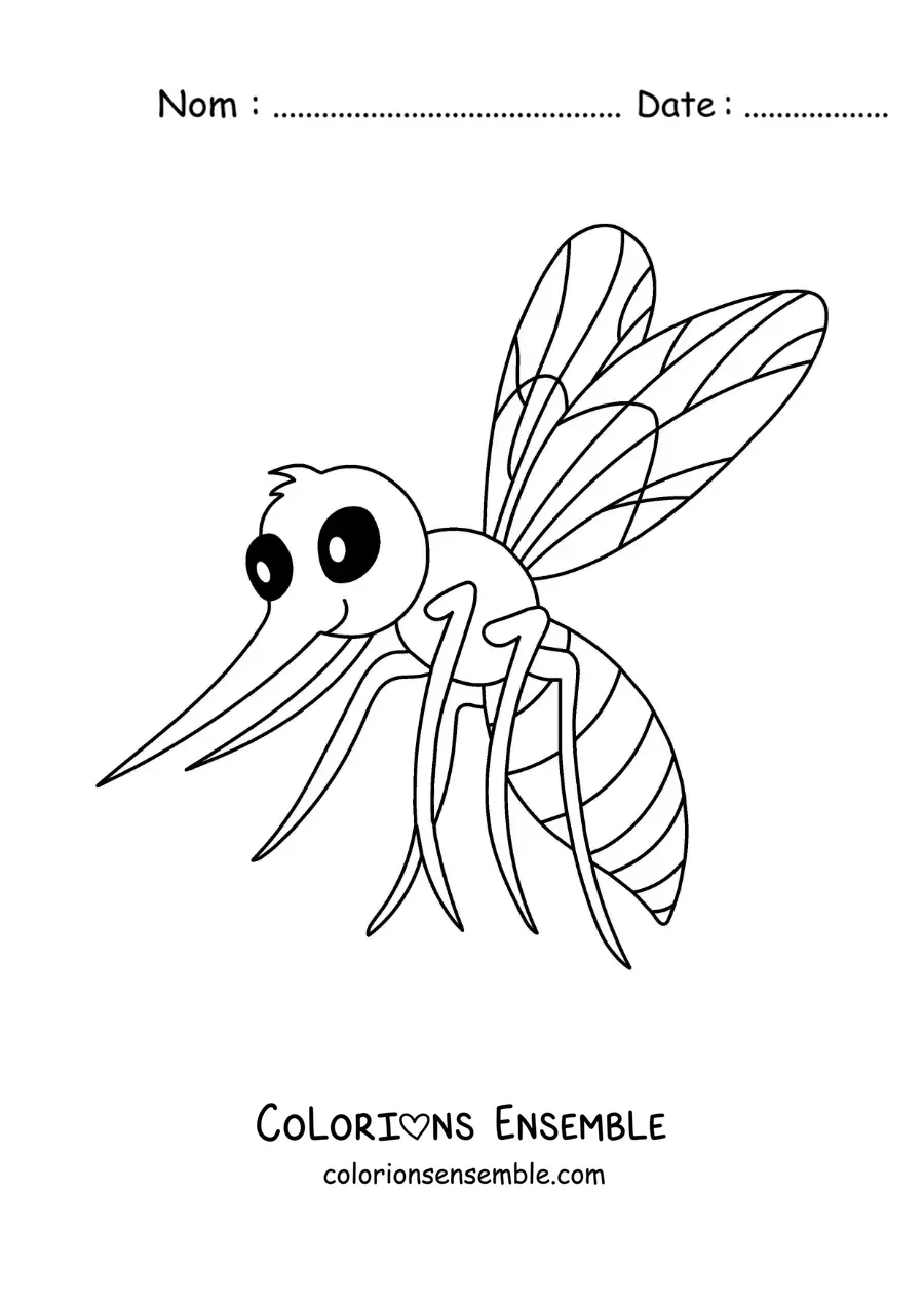 Image à colorier d’un moustique rigolo