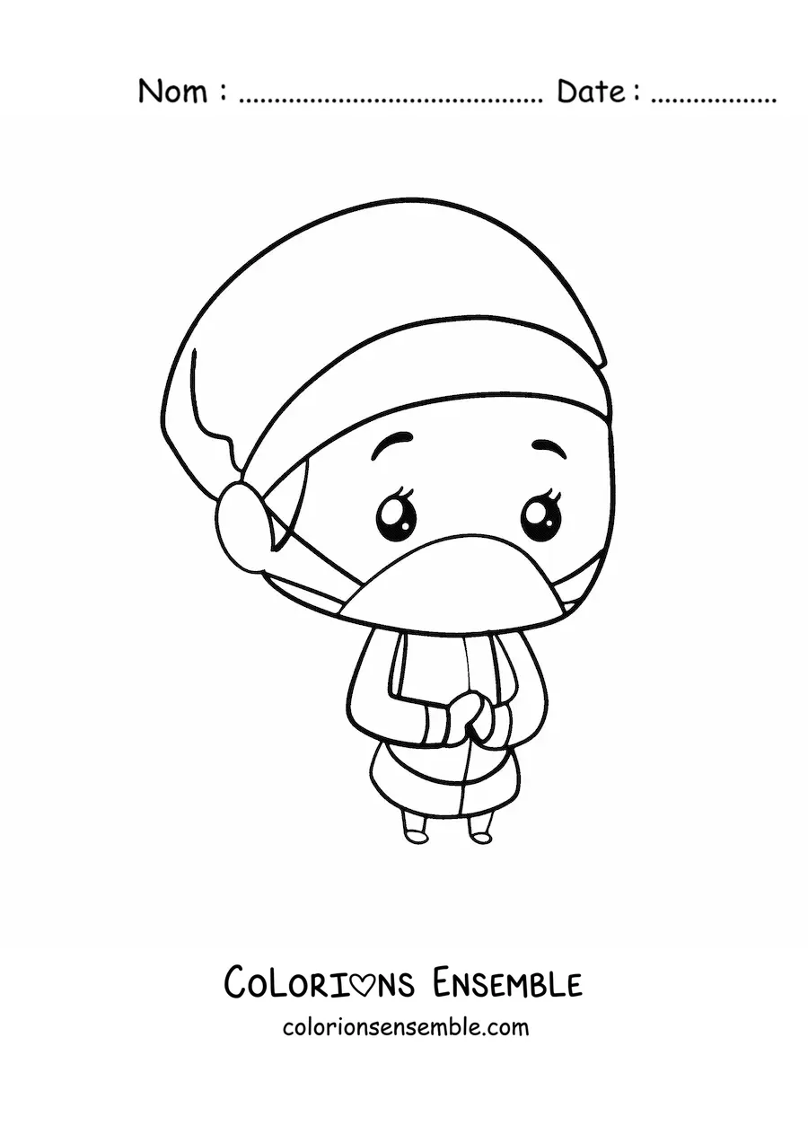 Image à colorier d’un chirurgien kawaii