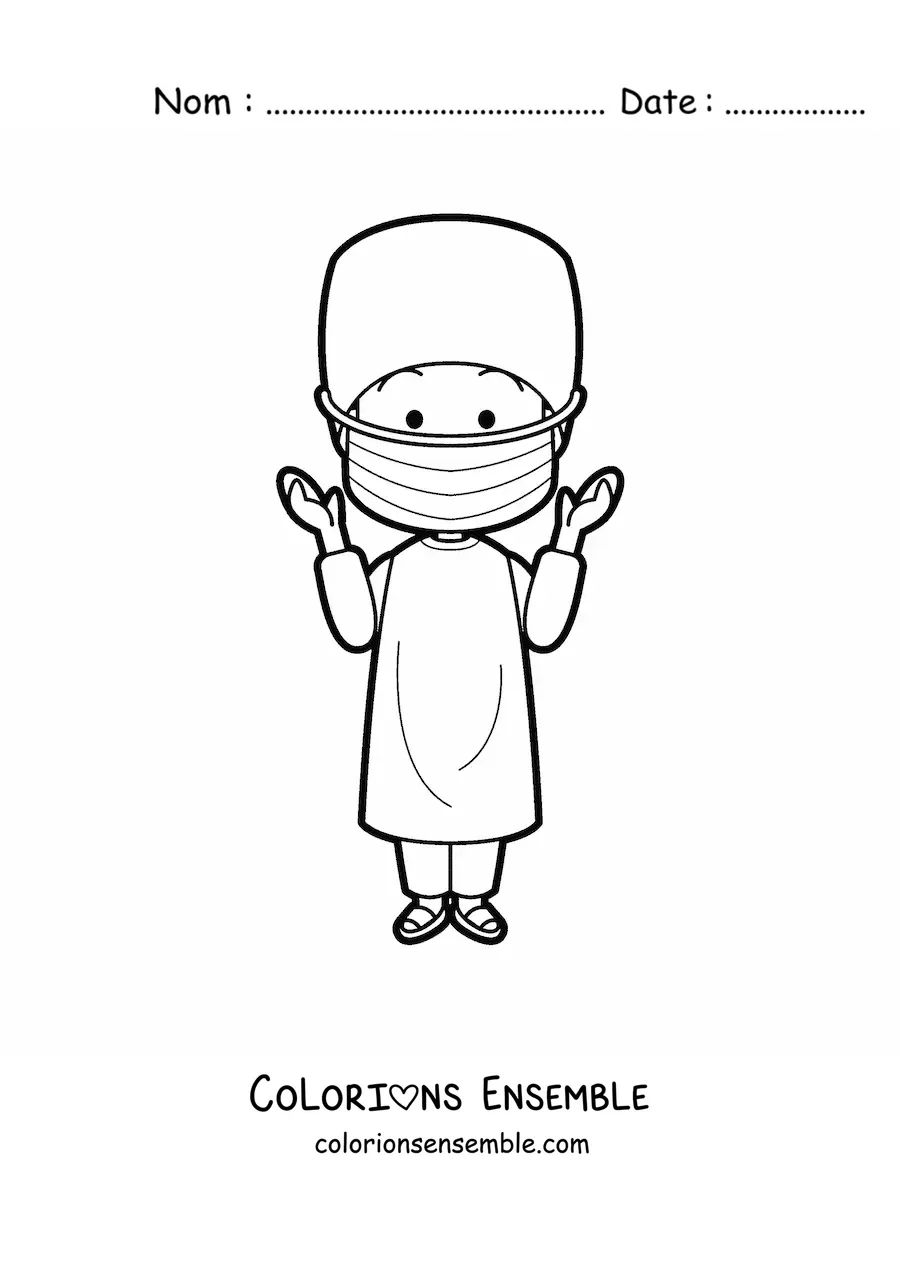 Image à colorier d’un chirurgien