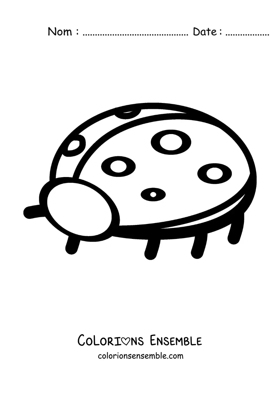 Image à colorier d’une coccinelle facile