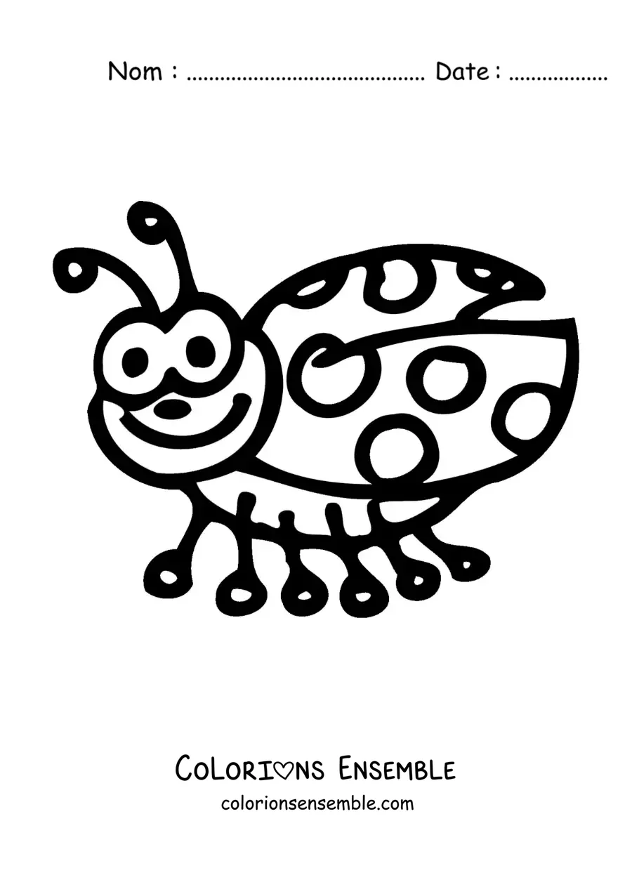 Image à colorier d’une coccinelle pour enfants