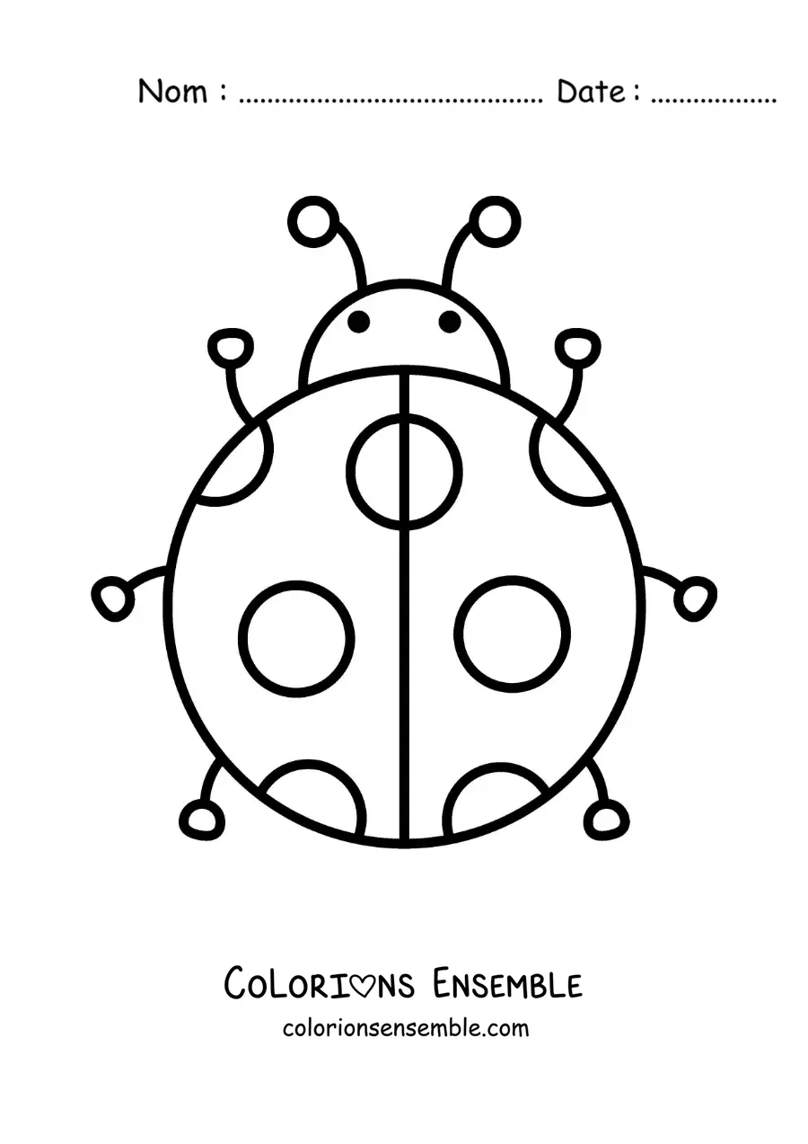 Image à colorier d’une grande coccinelle