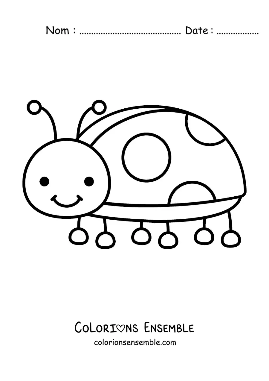 Image à colorier d’une coccinelle pour enfants