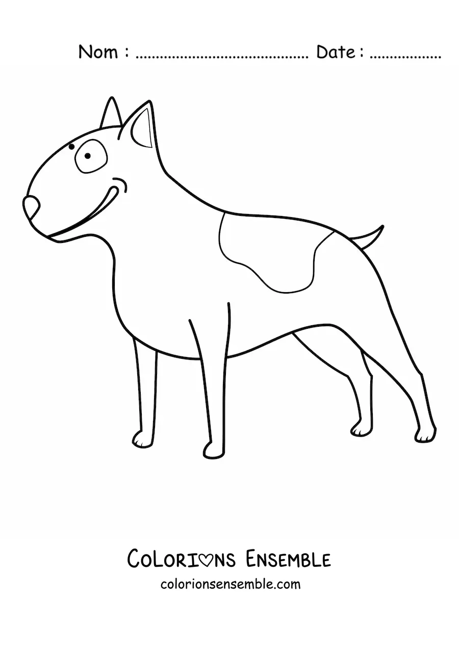 Image à colorier d’un bull terrier