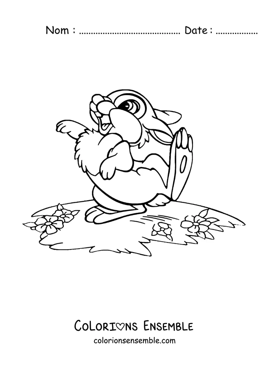 Image à colorier de Panpan le lapin